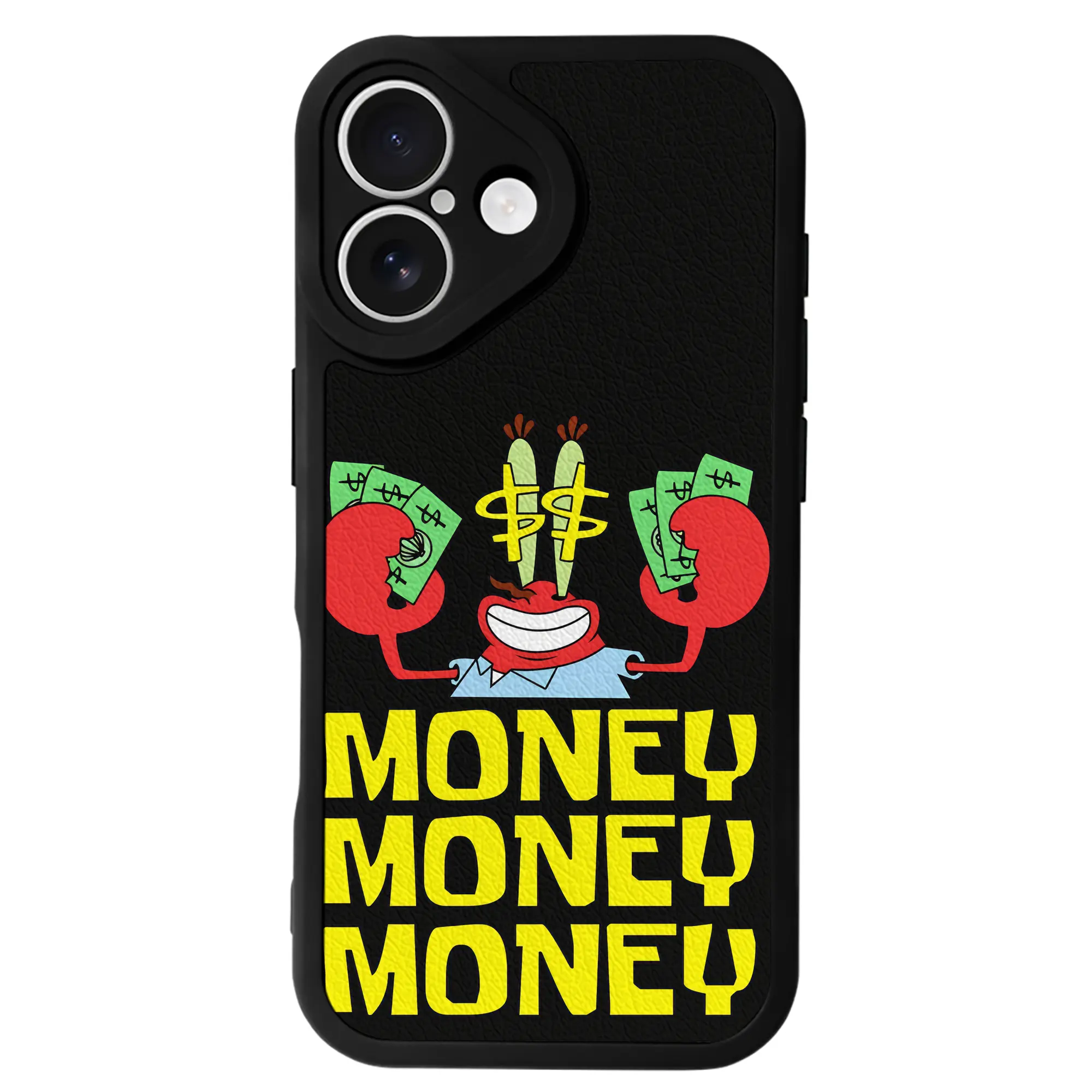 スポンジボブ グッズ ミスター・クラブ - IPhone 16シリーズ対応 ・ シリコンスマホケース ・ レザー調 ・ 高精度フィット ・ 耐衝撃 ・ ワイヤレス充電対応 ・ 精密カット